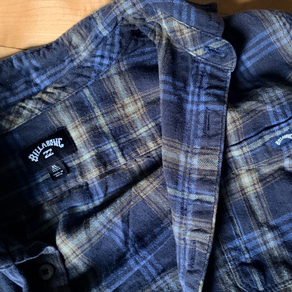 Boys XL Billabong Shirt, Flannel, GUC